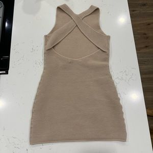Abercrombie ribbed tan dress